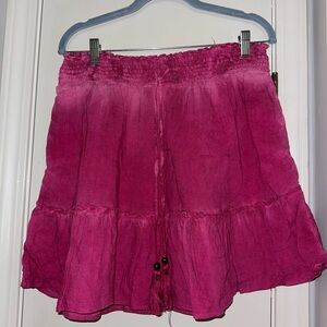 Anthropologie Pink Tiered Skirt